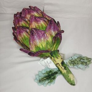 NEW John Derian for Target 2025 15.5"X8" Plush Beaded Artichoke Pillow